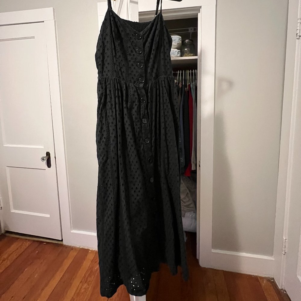 Urban Outfitters Black Button Up Spaghetti Strap Dress
